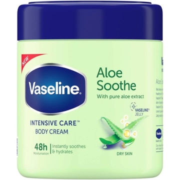 تصویر  کرم بدن تسکین دهنده و آبرسان آلوئه ورای وازلین Vaseline Aloe Soothe حجم 400 میلی لیتر