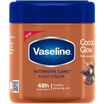 تصویر  کرم بدن آبرسان و درخشان کننده وازلین Vaseline Cocoa Glow حجم 400 میلی لیتر