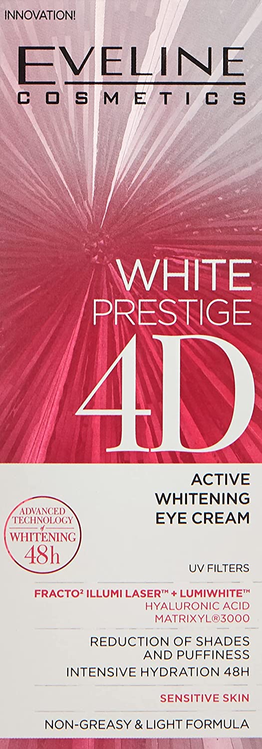 کرم روشن کننده دور چشم اولاین وایت پرستیژ Eveline White Prestige 4D حجم 20 میلی لیتر