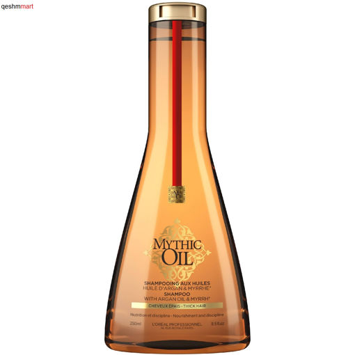 شامپو روغنی مغذی و منظم کننده موهای ضخیم لورال میسیک اویل LOreal Mythic Oil Thick حجم 250 میلی لیتر