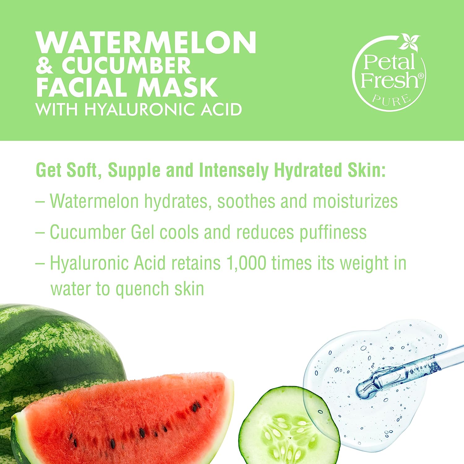 ماسک آبرسان صورت هندوانه و خیار پتال فرش Petal Fresh Watermelon حجم 200 میلی لیتر