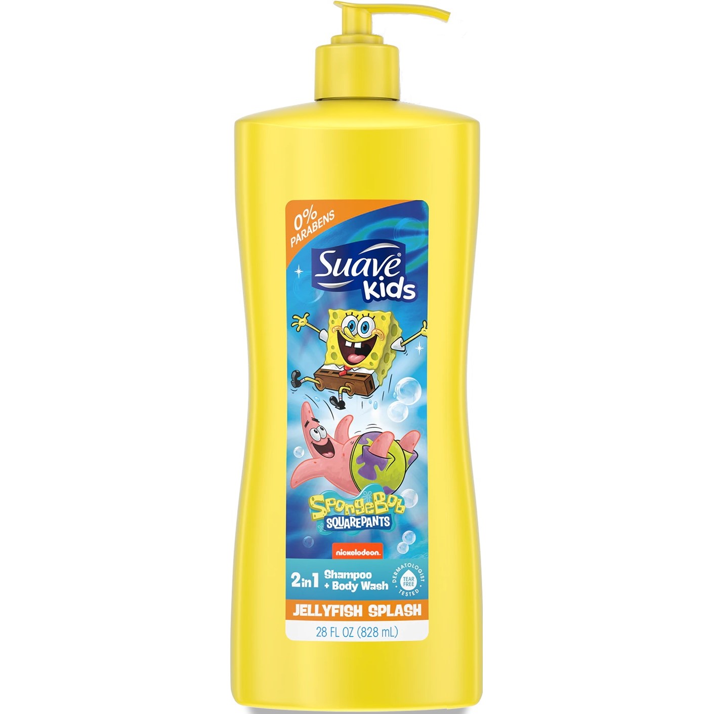 شامپو سر و بدن کودک سواو طرح باب اسفنجی Suave Sponge Bob حجم 828 میلی لیتر