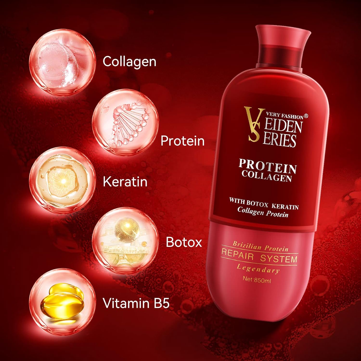 پروتئین مو ویدن سریس حاوی کلاژن و بوتاکس Veiden Series Protein