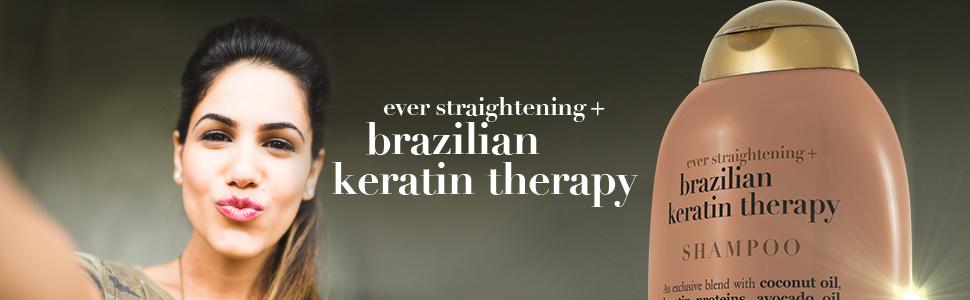شامپو صاف کننده کراتین برزیلی او جی ایکس Ogx Brazilian Keratin Smooth