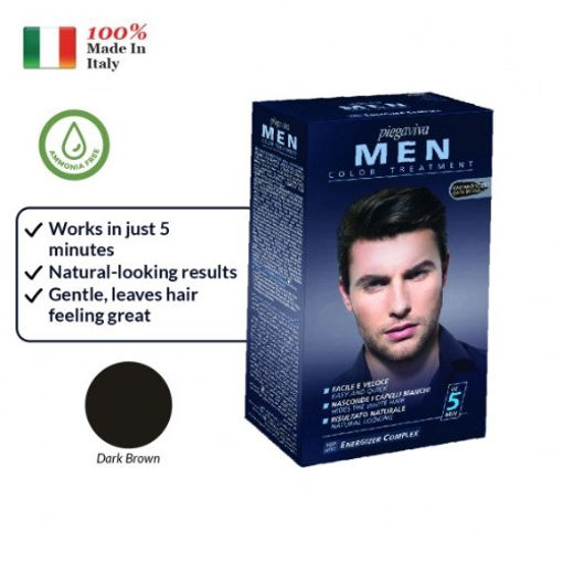 کیت رنگ موی مردانه پیگاویوا قهوه ای تیره Piegaviva Men Color Treatment Dark Brown