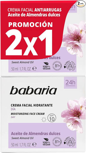 پک کرم روز مرطوب کننده و آبرسان حاوی روغن بادام شیرین باباریا babaria Moisturizing Face Cream DAY