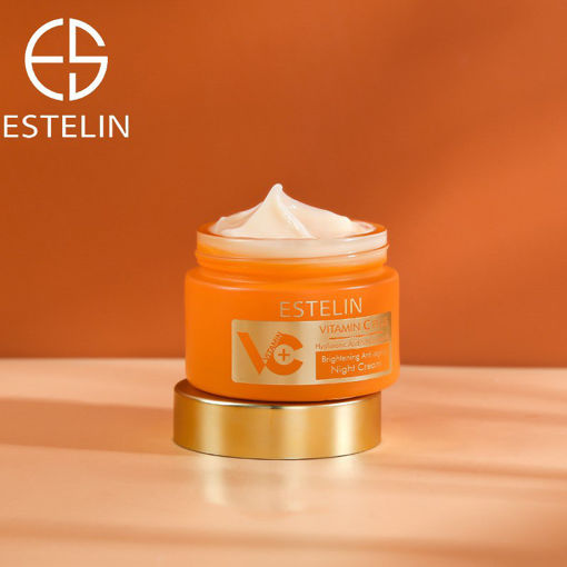 کرم شب ویتامین سی پلاس استلین حاوی هیالورونیک اسید و نیاسینامید ESTELIN Vitamin C Plus Hyaluronic Acid Niacinamide Night Cream