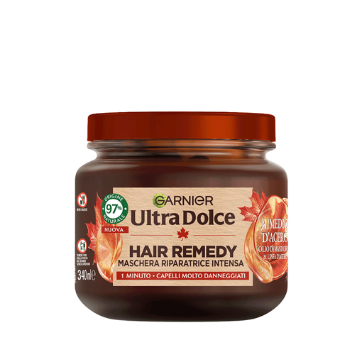 ماسک موی ترمیم کننده افرای گارنیر اصل Garnier Ultra Dolce Hair Remedy Maschera Riparatrice Intensa Rimedio d Acero Maple Hair Mask