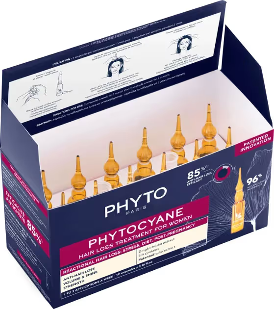 سرم ضدریزش واکنشی موی زنانه فیتو Phyto Phytocyane Reactional Women بسته 12 عددی