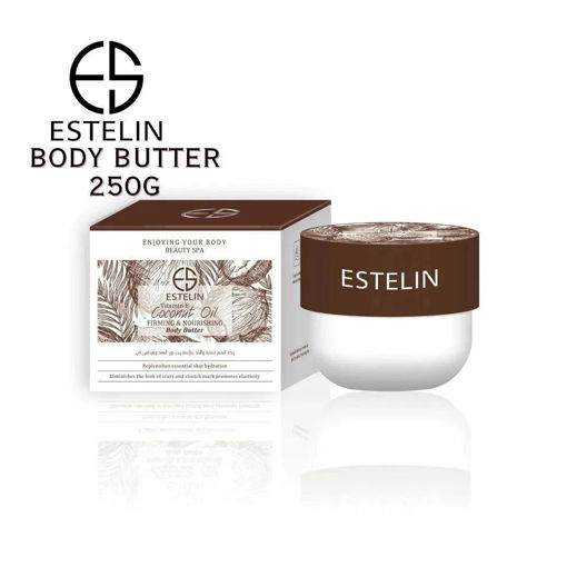 کره بدن روغن نارگیل و ویتامین E استلین Estelin Vitamin E Coconut Oil Body Butter