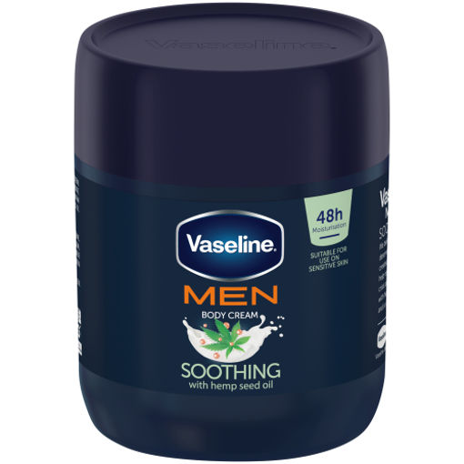 کرم آرامش بخش بدن وازلین مردانه مناسب پوست های حساس Vaseline MEN Soothing Body Cream for Sensitive Skin