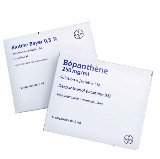 آمپول بیوتین بپانتن بایر ضد ریزش و کمک به رشد مو Biotine and Bepanthene ampoule Bayer